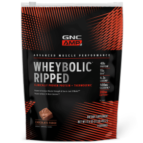 GNC AMP Wheybolic™ Ripped Protein Powder, Chocolate Fudge, 1.1 lbs, 40g Whey Protein