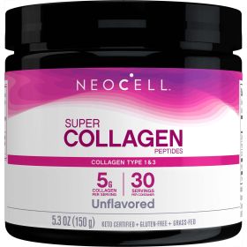 NeoCell Super Collagen Peptides, Grass-Fed Collagen Types 1 and 3, Unflavored, 5.3 oz